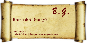 Barinka Gergő névjegykártya
